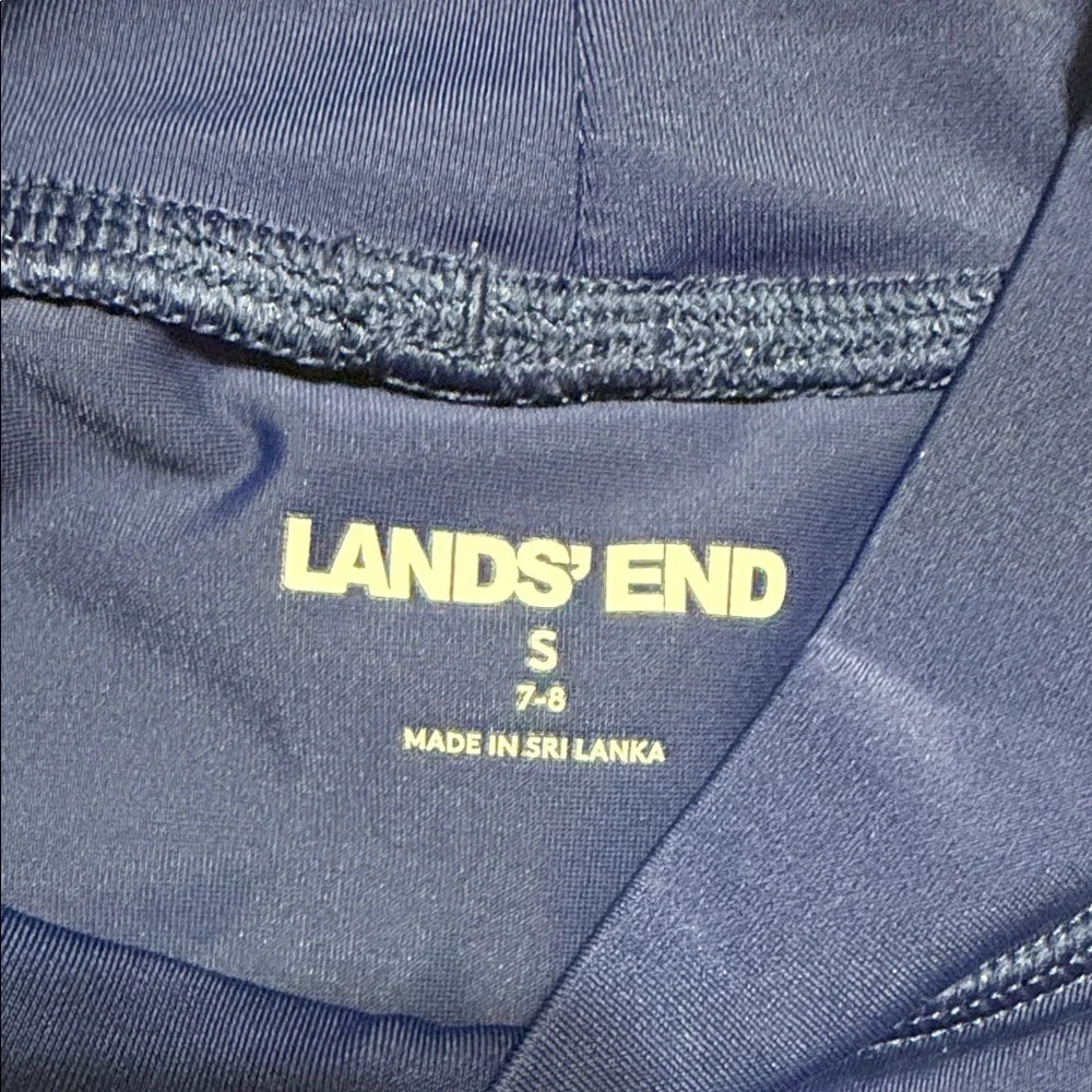 Lands' End Kids Short Sleeve Rashguard Shirt  Top in Navy Blue, Size Small (7-8)